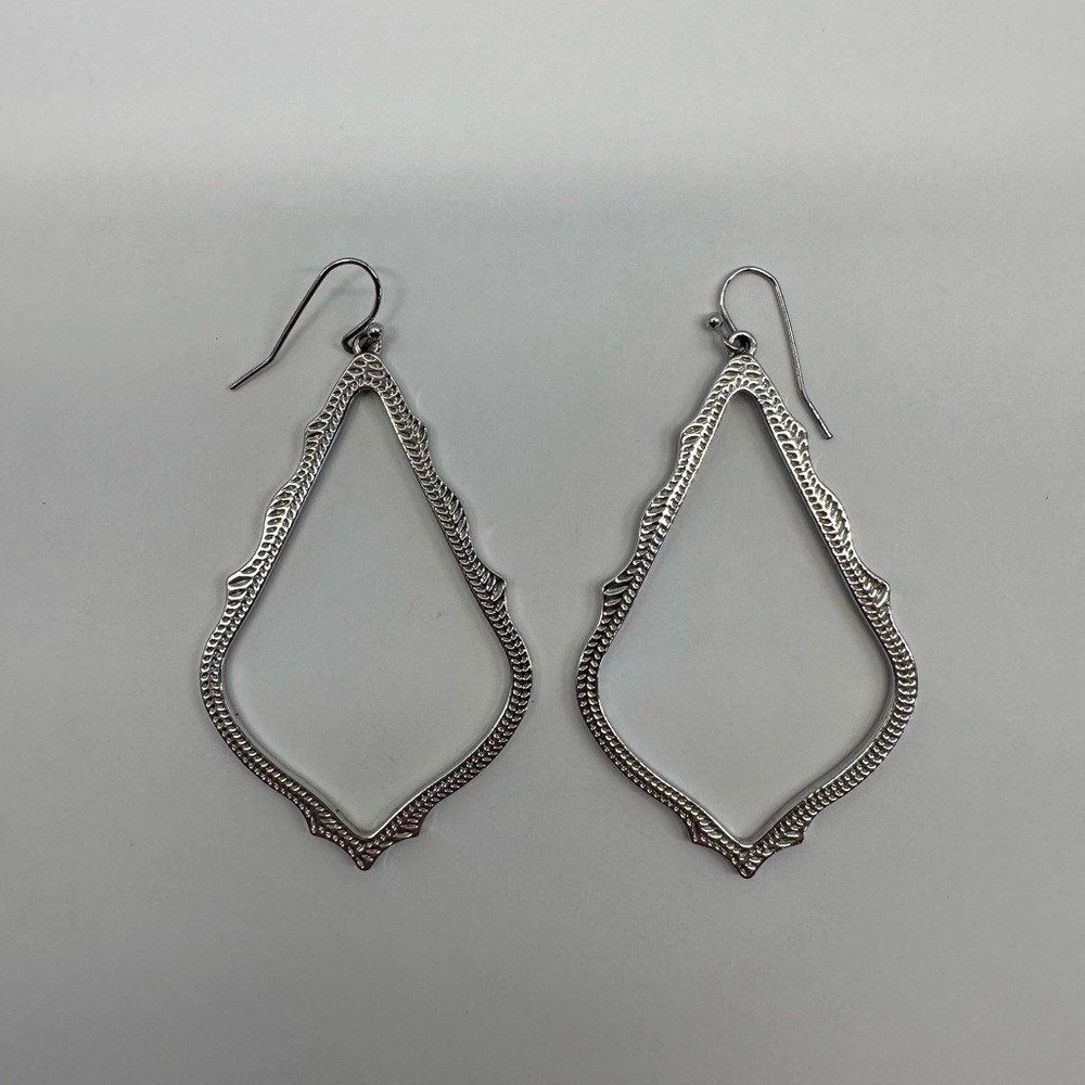 Kendra Scott Sophee Drop Earrings in Silver Hoops Tear Drop Marquise Triangle - Picture 5 of 9